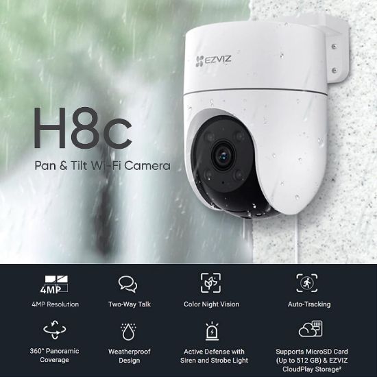 Imagen de CAMARA IP 2MP EZVIZ H8C 4MM PAN TILT EXTERIOR