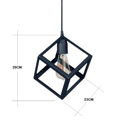 Imagen de COLGANTE 1 LUZ CUBO NEGRO.