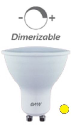 Imagen de DICROICA LED 7W GU10 LUZ CALIDA 3000K 560L 105º DIMERIZABLE -BAW