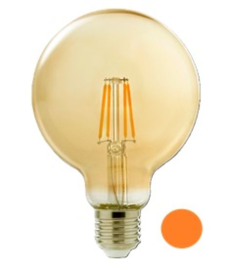 Imagen de LLED ANTIQUE GLOBO 4W SIMIL FILAMENTO G95 800LM 2200K VIDRIO AMBAR E27 ANTIQUE -KIAN