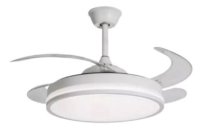 Imagen de VENTILADOR DE TECHO 4 PALAS RETRACTIL BLANCO CON LUZ LED -EMBASSY