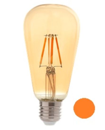 Imagen de LLED ANTIQUE 4W SIMIL FILAMENTO ST64 650LM LUZ ULTRA CALIDA 2200K VIDRIO AMBAR -KIAN