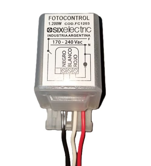 Imagen de CELULA FOTOELECTRICA 1200W  TODO TIPO DE LAMPARA 3 CABLES FC1203 -SIXELECTRIC
