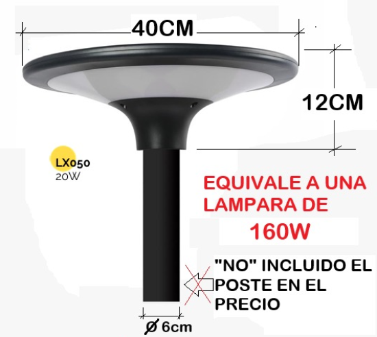 Imagen de FAROLA LED SOLAR 20W