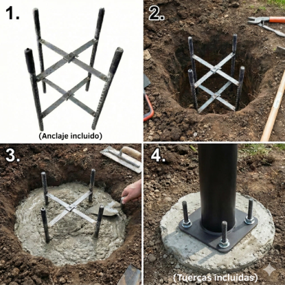 Imagen de POSTE FAROLA DIAMETRO 60MM -ALTO 3M -EMPALMABLE-copiar