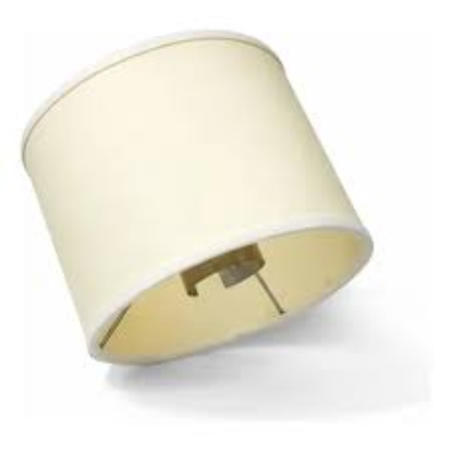 Imagen de PANTALLA CIRCULAR PEGADA 40X40X25 PLASTICA MARFIL C/SUNCHO INVERTIDO