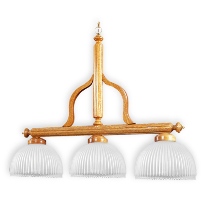 Imagen de ARAÑA 3 LUCES MADERA BALANCIN 5000/3 CON TULIPA CANELA SATINADA