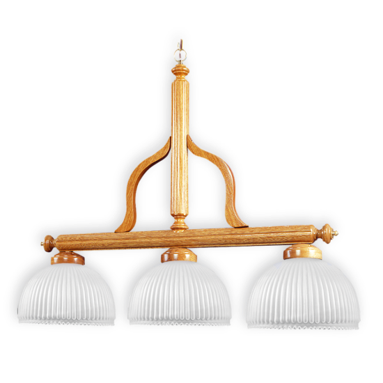 Imagen de ARAÑA 3 LUCES MADERA BALANCIN 5000/3 CON TULIPA CANELA SATINADA