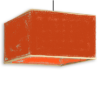 Imagen de COLGANTE CUADRADO 40X40X25 TELA PINTITAS COSIDA NARANJA C/ELECTRIFICACION
