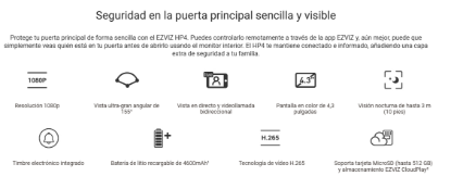 Imagen de VIDEOPORTERO IP 2MP EZVIZ HP4