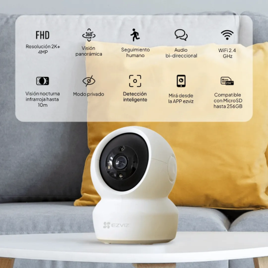 Imagen de CAMARA IP 2MP EZVIZ H6C 4MM 360° INTERIOR