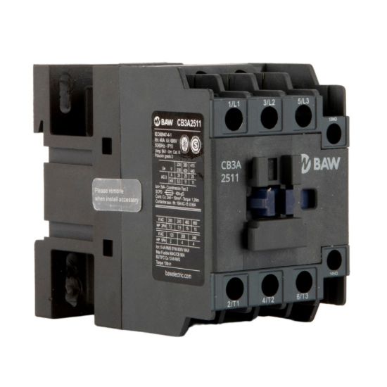 Imagen de CONTACTOR TRIPOLAR BAW. 11KW  AC3 25A 1NC+1NO  BOB: 220VCA  50-60HZ